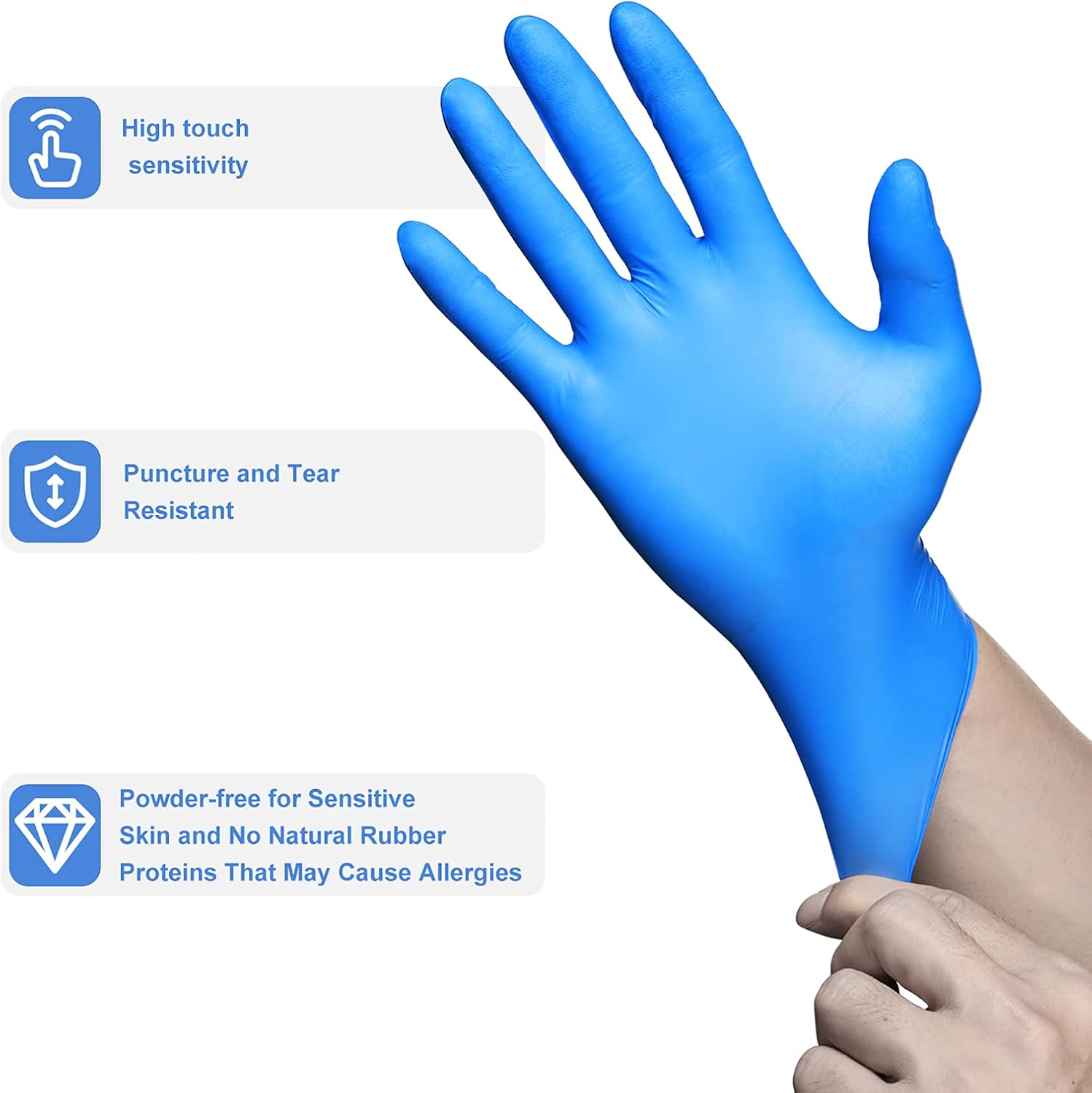 PEIPU Nitrile Exam Gloves Disposable Gloves，Powder Free, Cleaning Service Gloves, Latex Free
