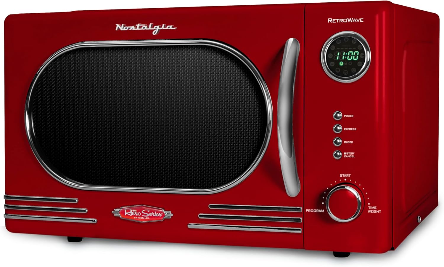 Nostalgia Retro Compact Countertop Microwave Oven - 0.7 Cu. Ft. - 700-Watts with LED Digital Display - Child Lock - Easy Clean Interior - Aqua