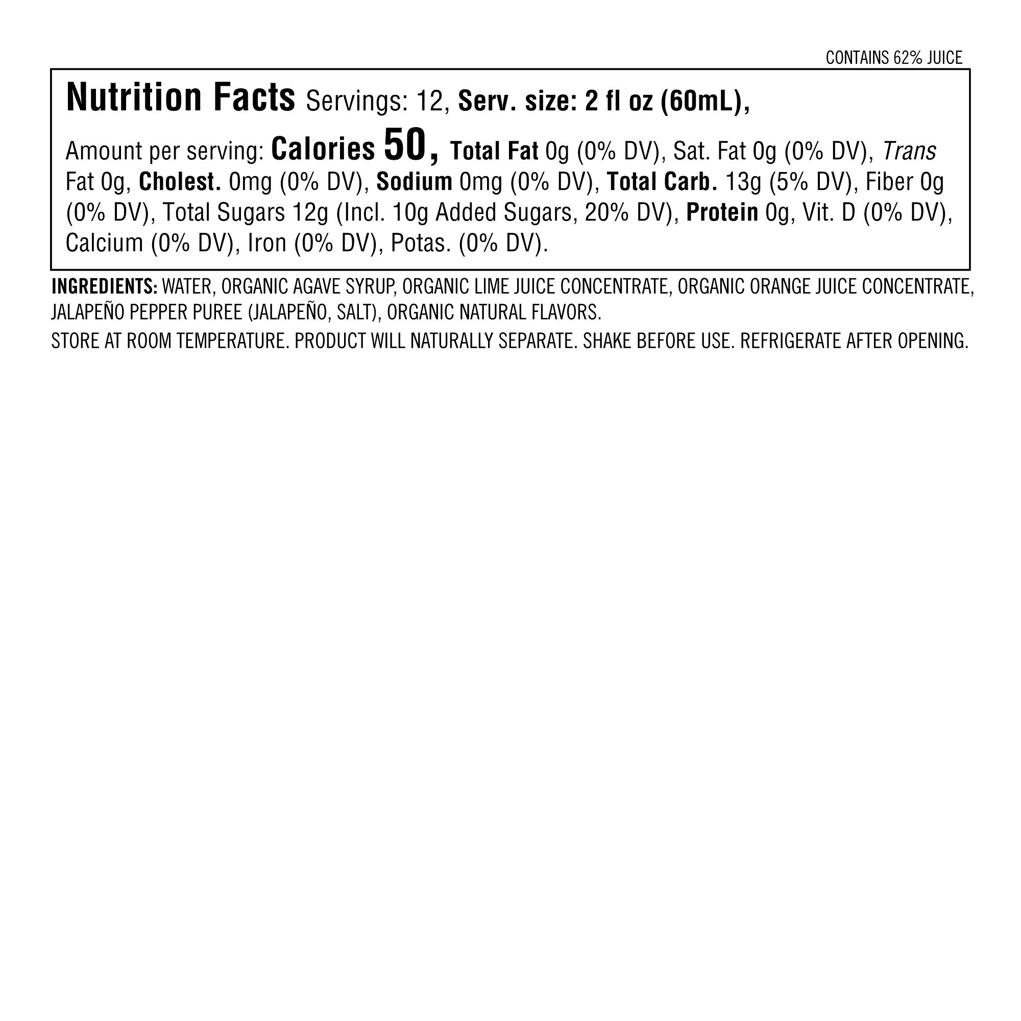 Williams Sonoma Organic Margarita Mix, Jalapeño Lime