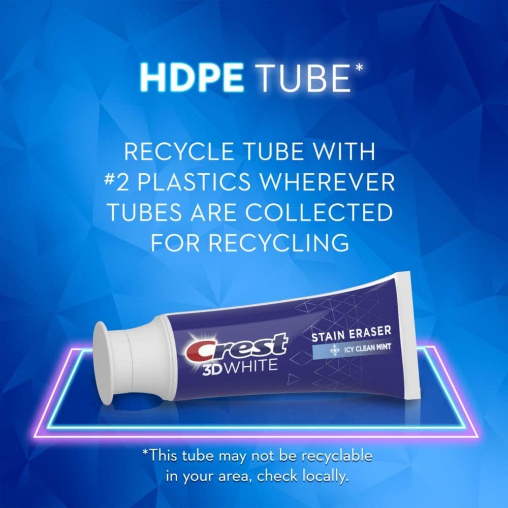 Crest 3D White Advanced Luminous Mint Teeth Whitening Toothpaste, 3.7 oz Pack of 4 - Helps Remove Surface Stains, Whitens Teeth, Strengthens Tooth Enamel, Protects Against Cavities