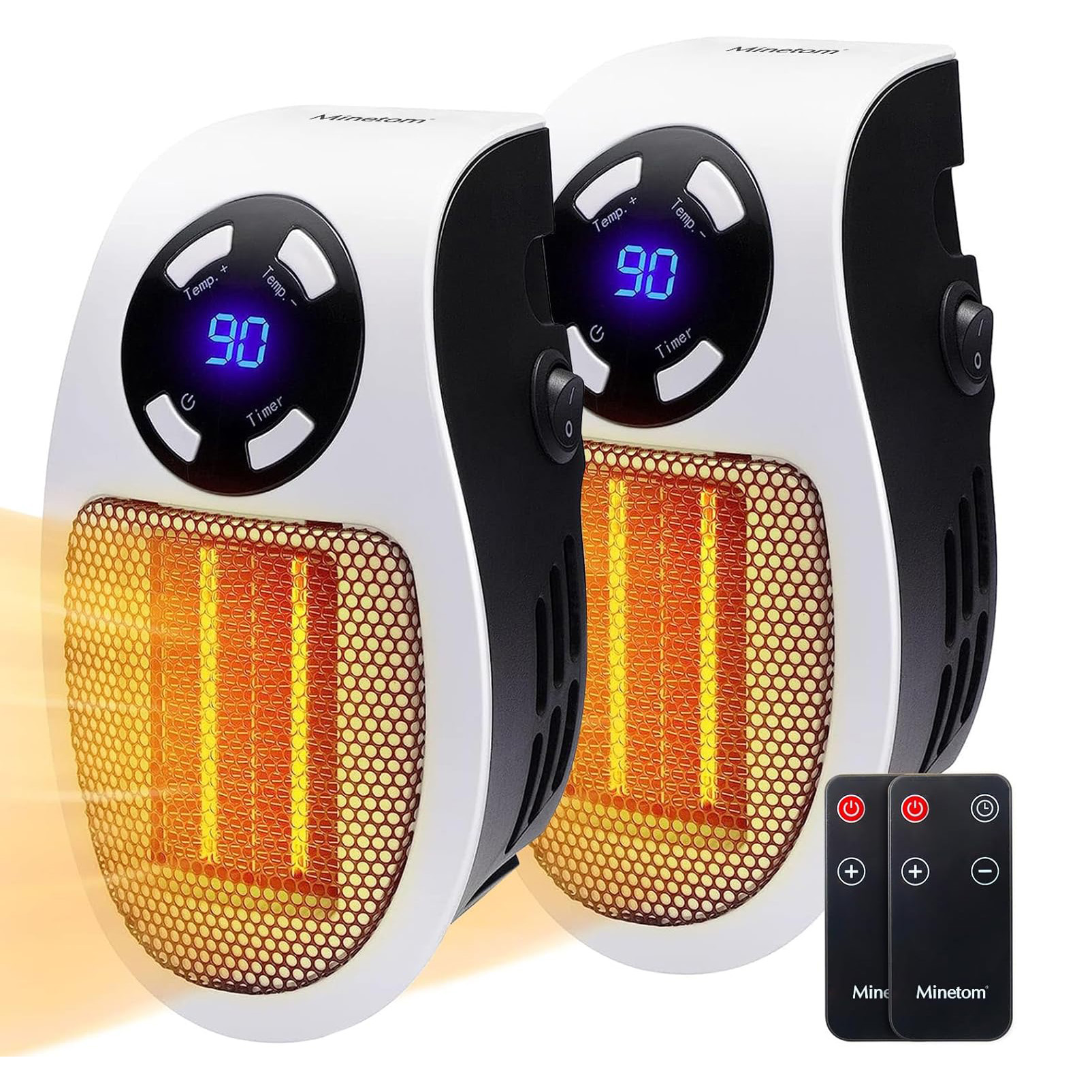 350W&450W Space Heater, Remote Wall Outlet Electric Space Heater as Seen on TV with Adjustable Thermostat and Timer and Led Display, Compact for Office Dorm Room