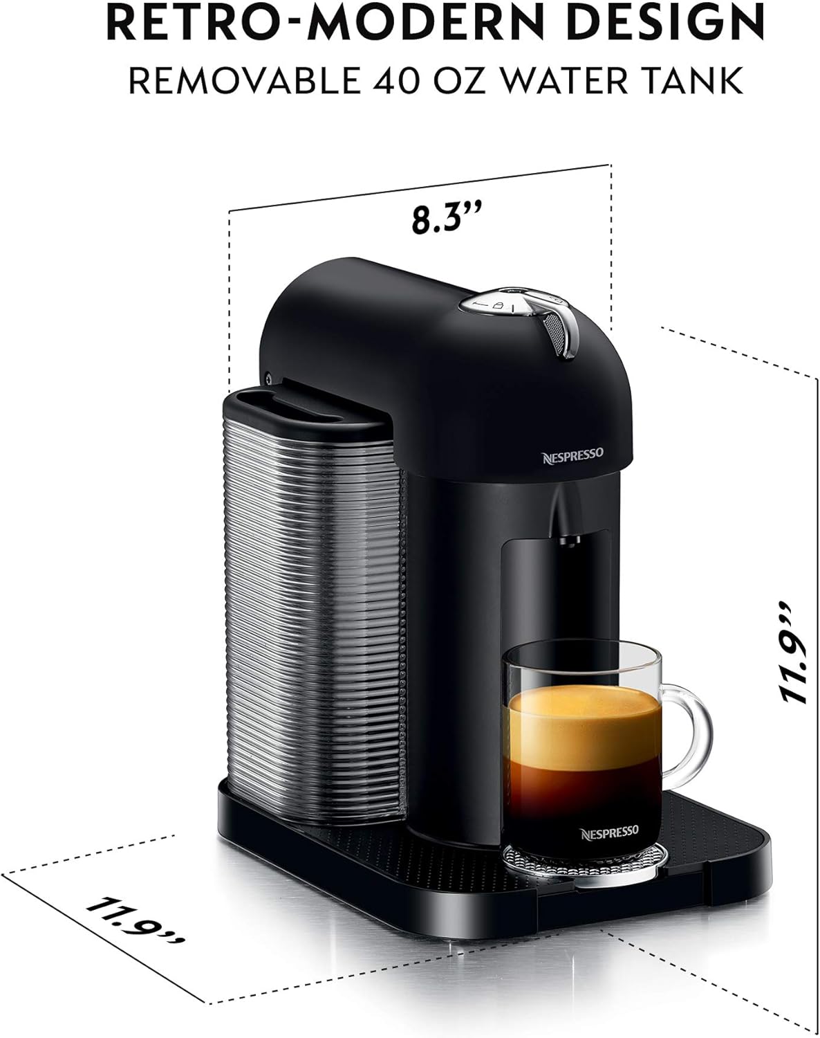 Nespresso Vertuo Coffee and Espresso Maker by Breville, Chrome