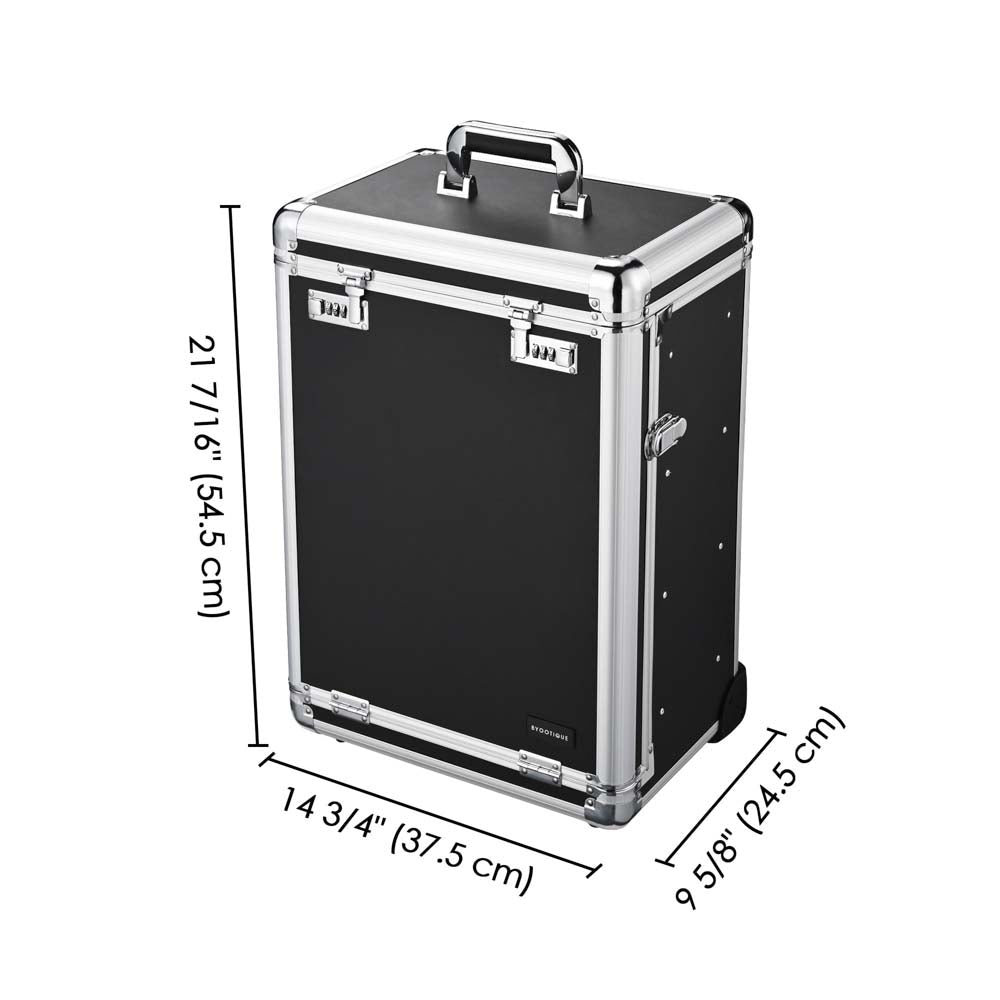 Byootique Rolling Cosmetic Makeup Case w/ 4-DrBlack