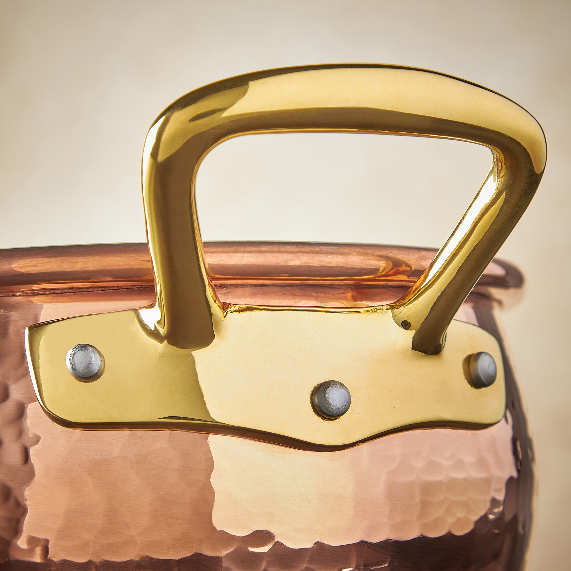 Ruffoni Historia Hammered Copper Stockpot with Vine Handle, 12-Qt.