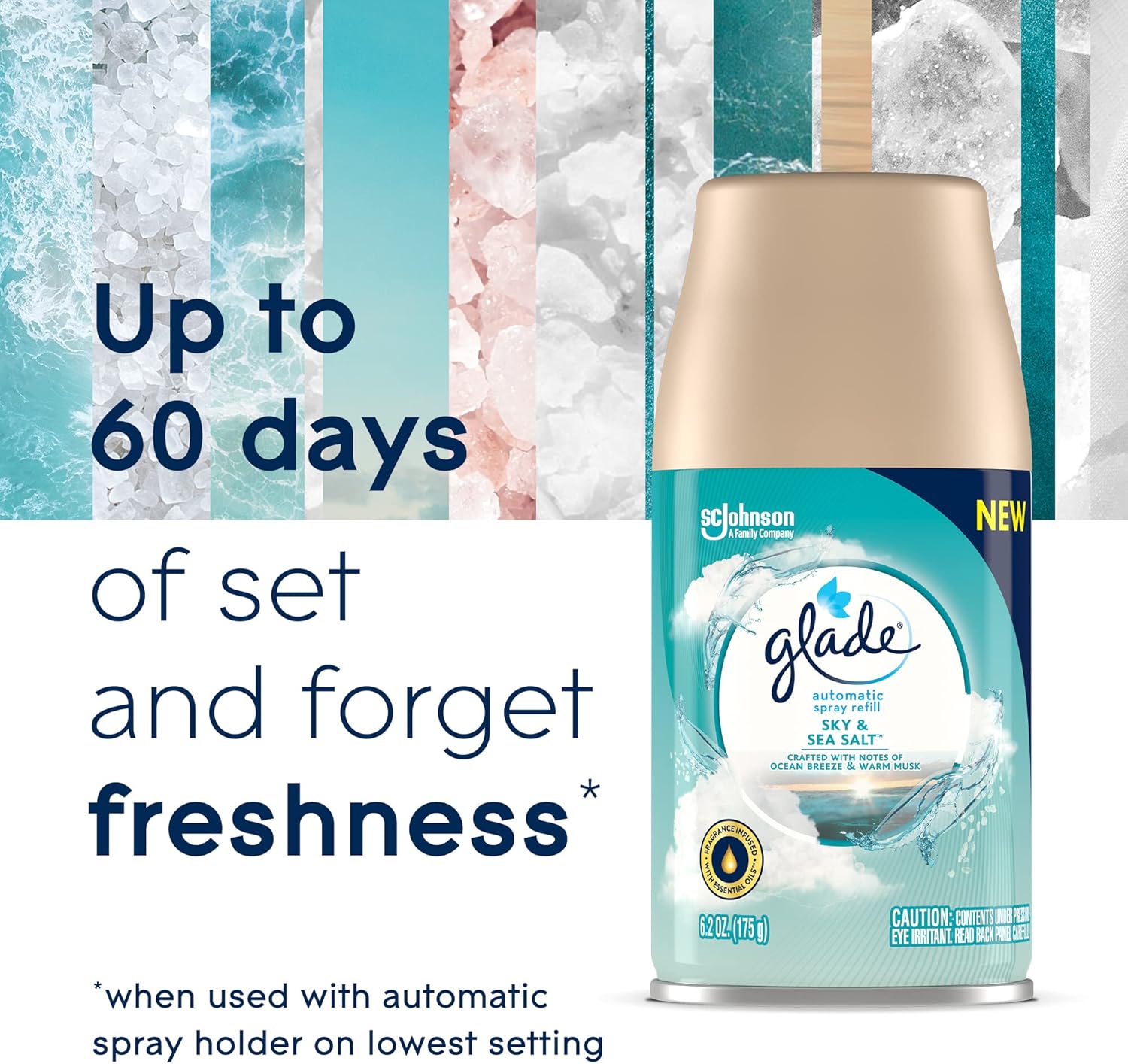 Glade Automatic Spray Air Freshener Refill, Scented Air Freshener for Home and Bathroom, Clean Linen, 6.2 Oz, 2 Count