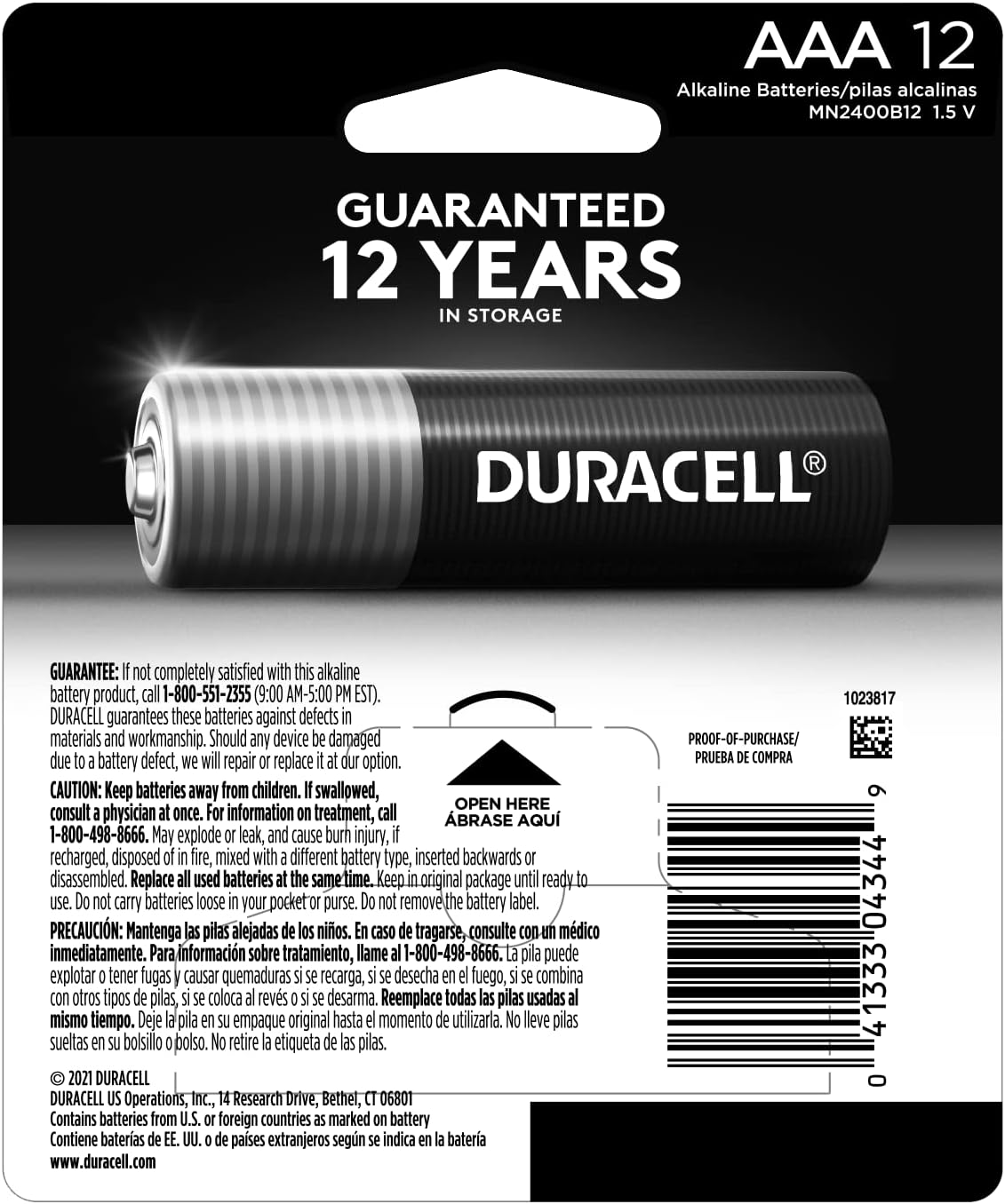 Duracell Coppertop AAA Batteries with Power Boost Ingredients, 24 Count Pack Triple A Battery with Long-Lasting Power, Alkaline AAA Battery for Household and Office Devices