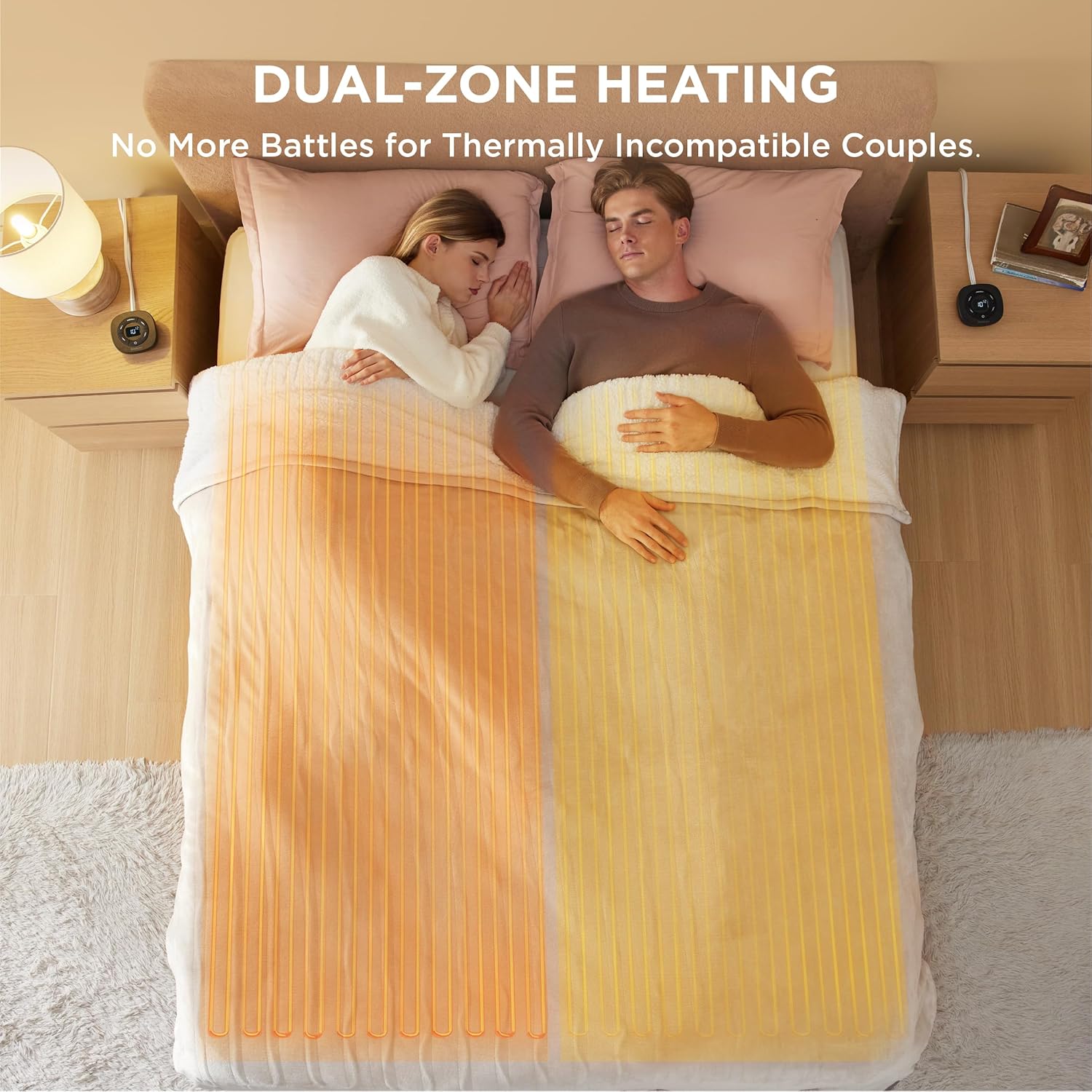 Bedsure Heated Blanket Electric Throw - Soft Flannel Electric Blanket, Heating Blanket with 4 Time Settings & 6 Heat Settings, Warm Blanket Gift for Grandma (50x60 inches, Grey)