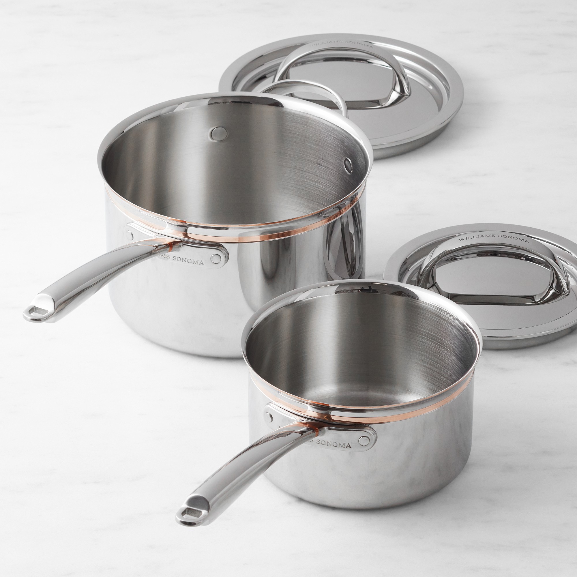 Williams Sonoma Signature Thermo-Clad™ Copper Pro Saucepan Set, 2-Qt. & 3-Qt.