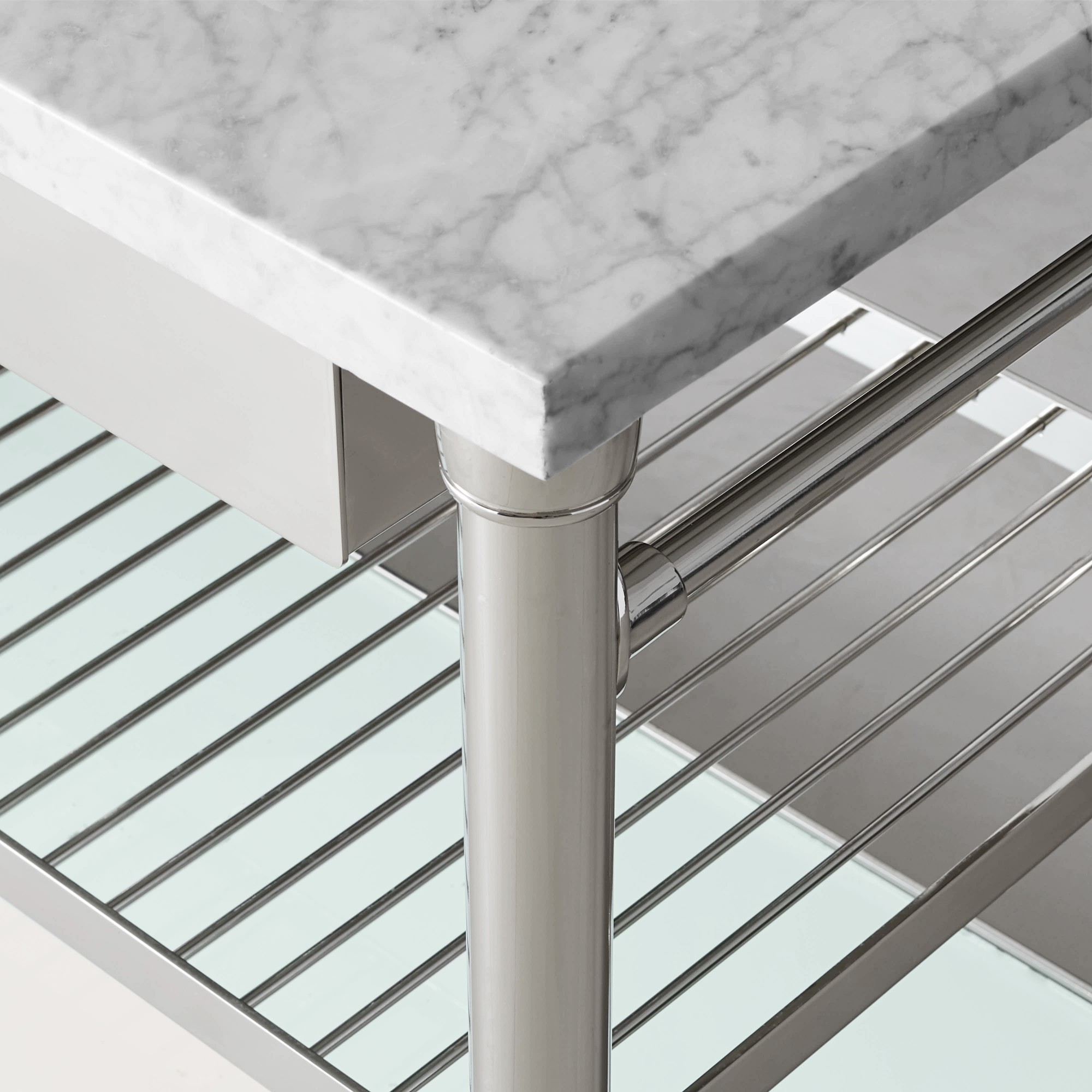 Modular Double Kitchen Island with Marble Top (72