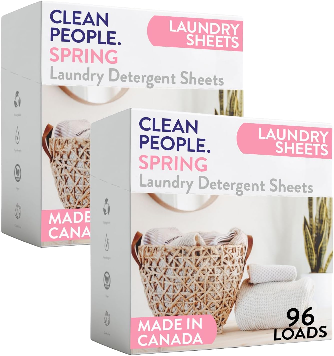 The Clean People Laundry Detergent Sheets - Hypoallergenic Laundry Soap - Ultra Concentrated, Recyclable Packaging, Stain Fighting - Fresh Scent, 32 Pack