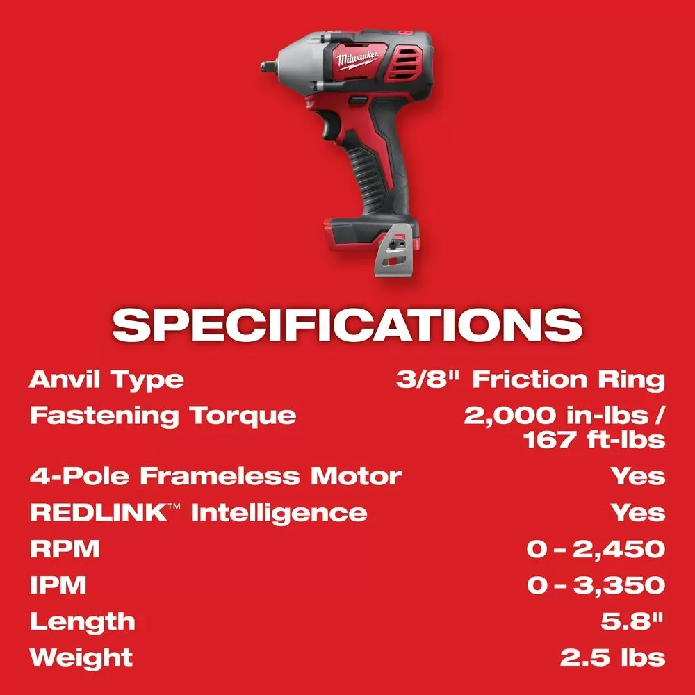 Milwaukee Pre-Sale 2658-20 M18 18V 3/8-Inch Impact Wrench w/ Belt Clip - Bare Tool