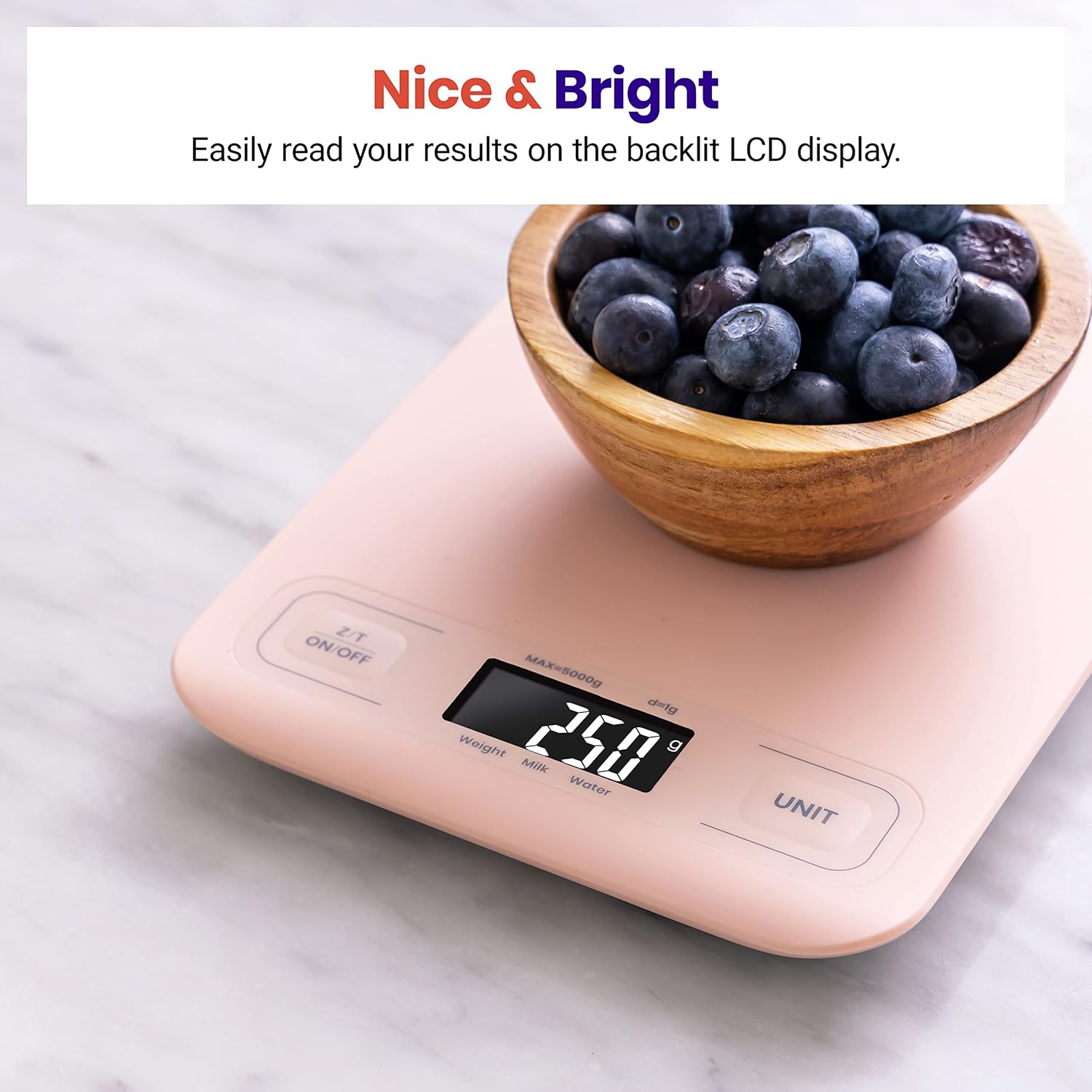 Etekcity Food Kitchen Scale, Digital Grams and Ounces for Weight Loss, Baking, Cooking, Keto and Meal Prep, LCD Display, Medium, 304 Stainless Steel