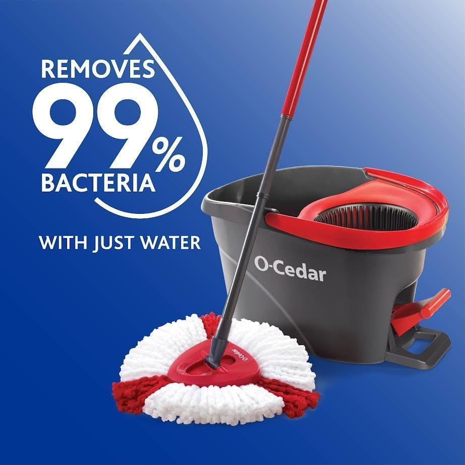 O-Cedar EasyWring Spin Mop & Bucket System +2 Power Refills with Citrus Cleaning PACS (Variety Pack)