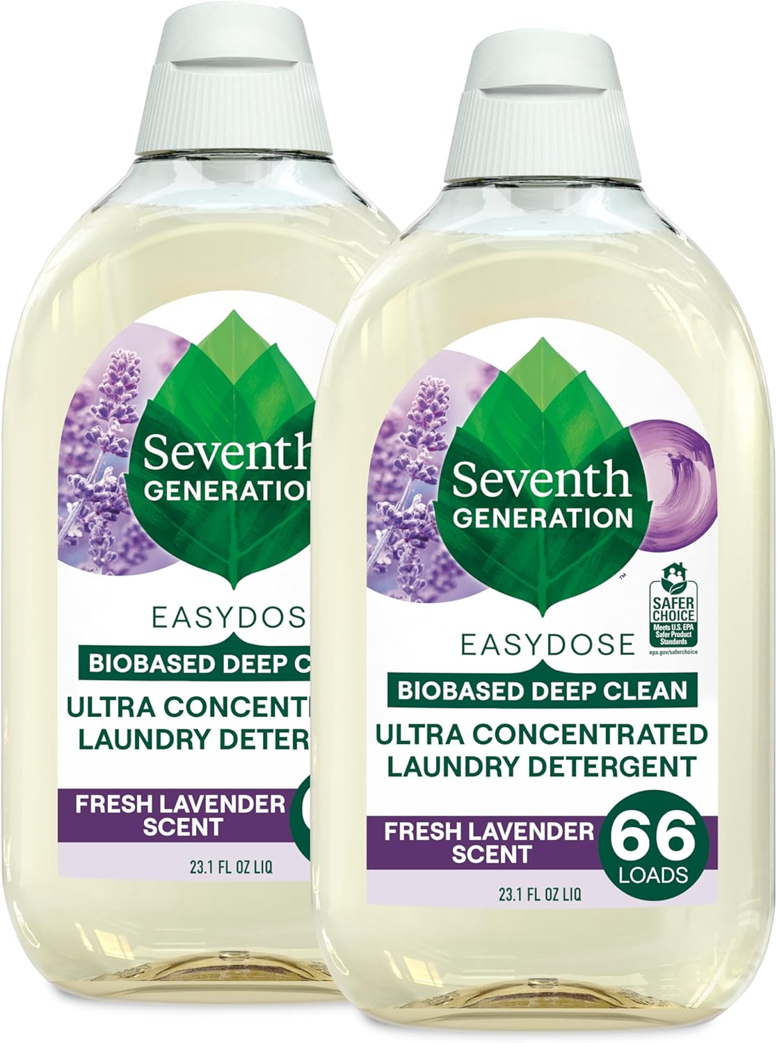 Seventh Generation EasyDose Laundry Detergent, Ultra Concentrated: 66 Loads, Free & Clear Designed for Sensitive Skin, 23.1 Fl Oz
