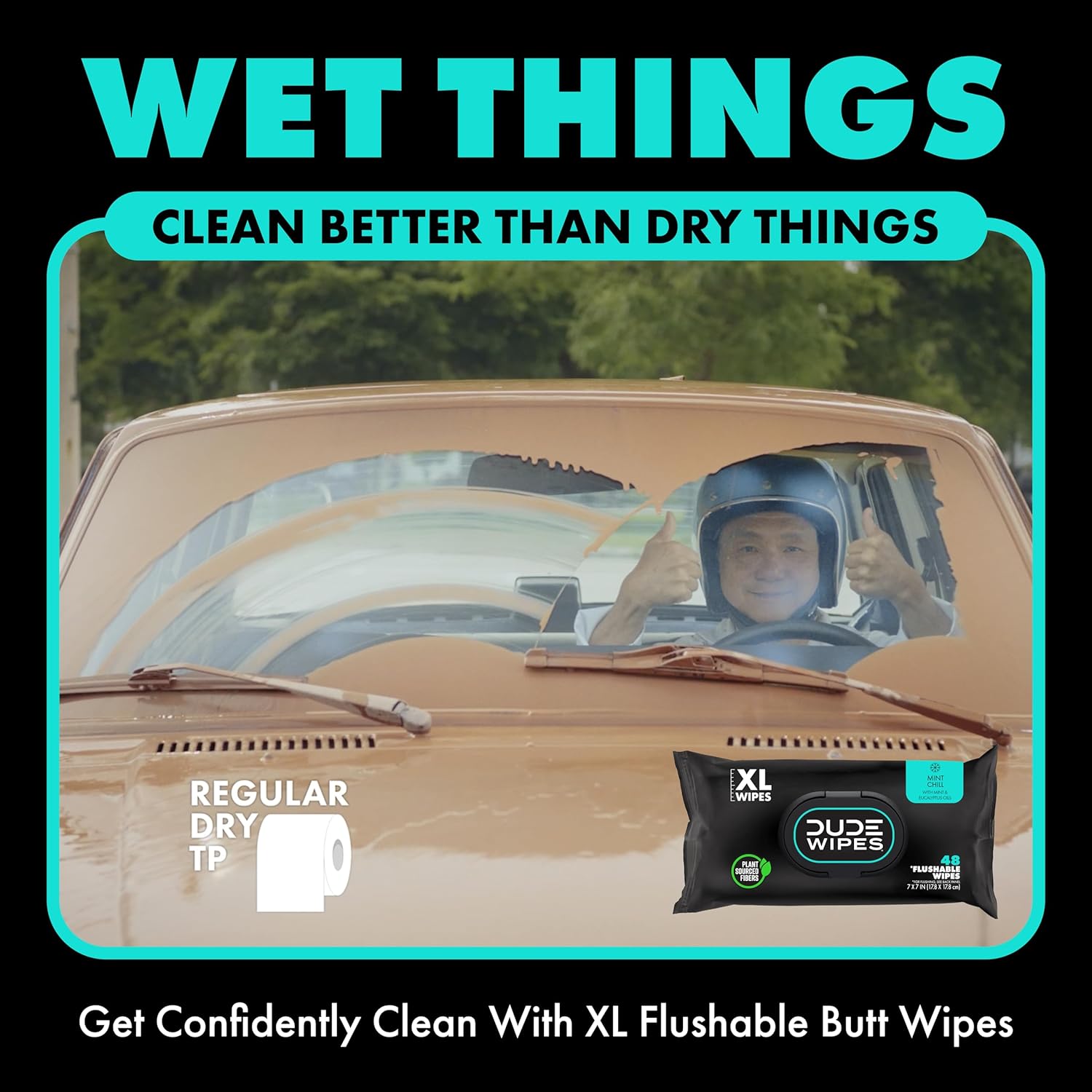 DUDE Wipes - Flushable Wipes - Unscented 8 Pack + Mint Travel Pack, 402 Wipes - Extra Large Dispenser Wet Wipes with Vitamin E & Aloe For Men - Septic and Sewer Safe