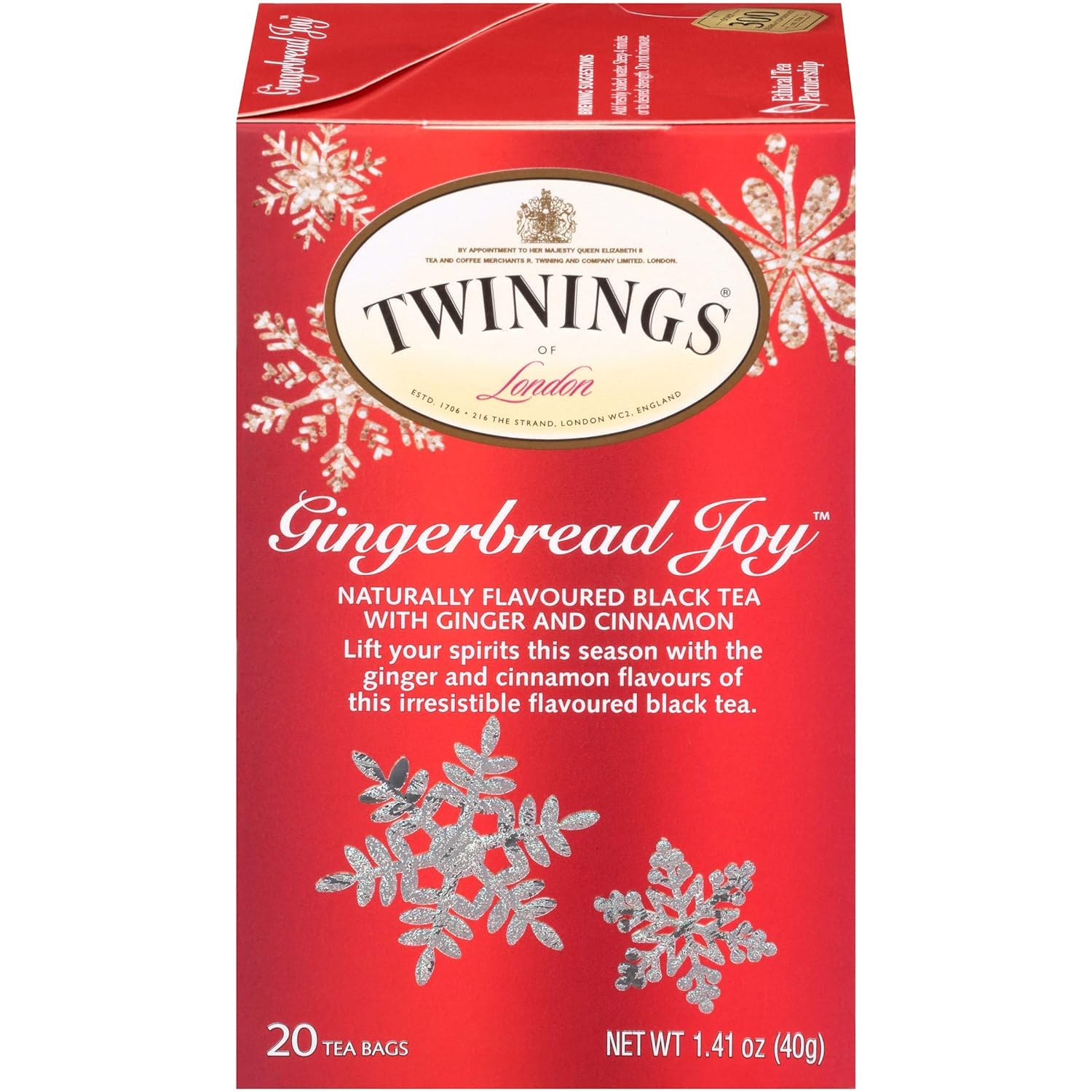 Twinings English Breakfast Black Tea Individually Wrapped Bags, 100 Count (Pack of 1), Smooth, Flavourful, and Robust, Caffeinated, Enjoy Hot or Iced | Packaging May Vary
