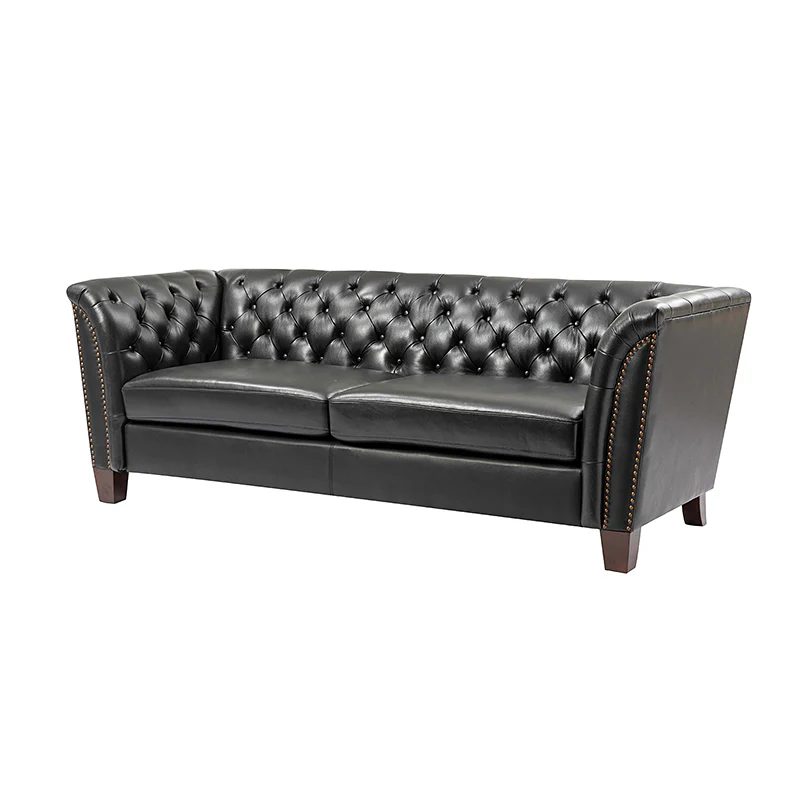 Patricio Tufted Genuine Leather Elegant Design Classic Chesterfield Sofa