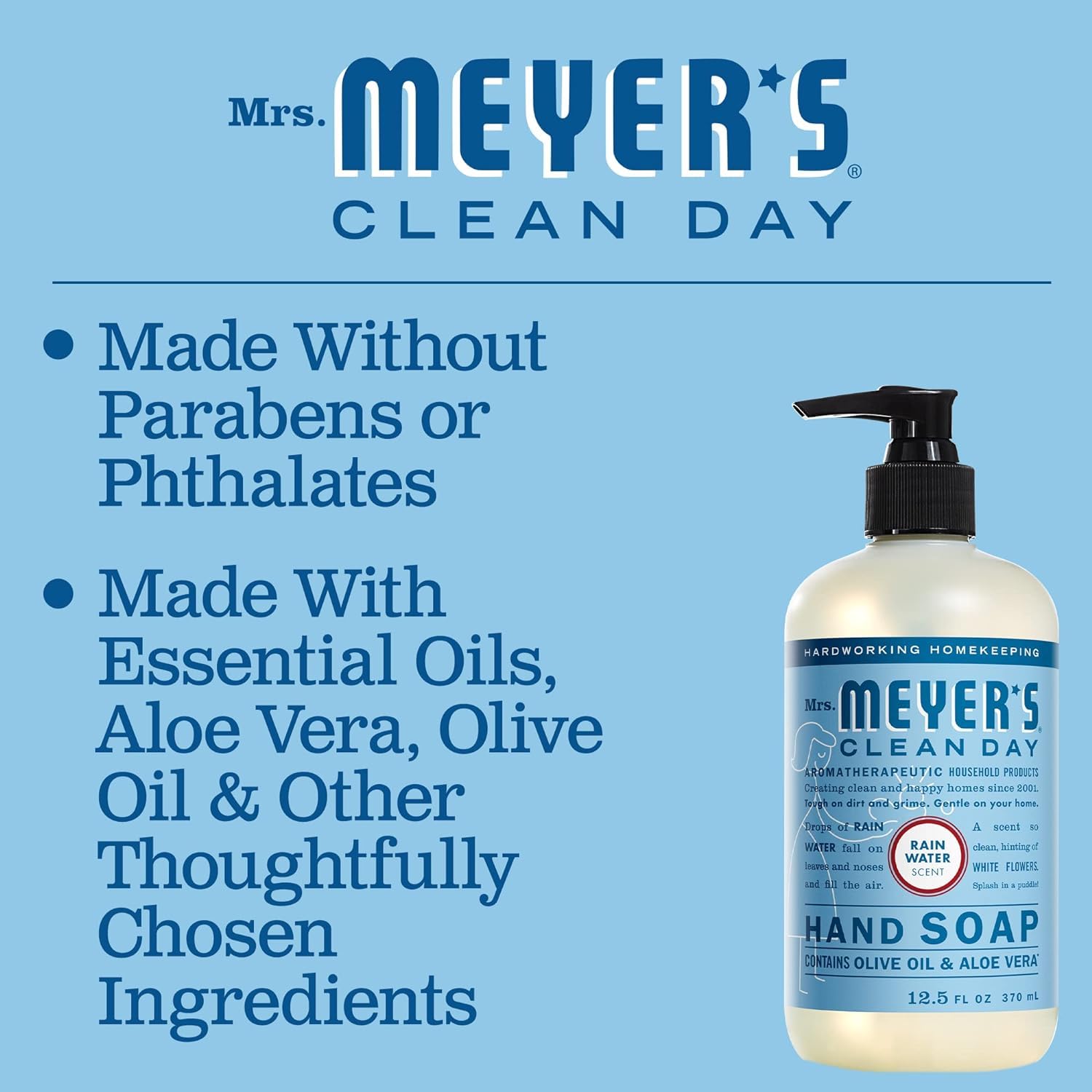 MRS. MEYER'S CLEAN DAY Hand Soap, Made with Essential Oils, Biodegradable Formula, Honeysuckle, 12.5 fl. oz - Pack of 3