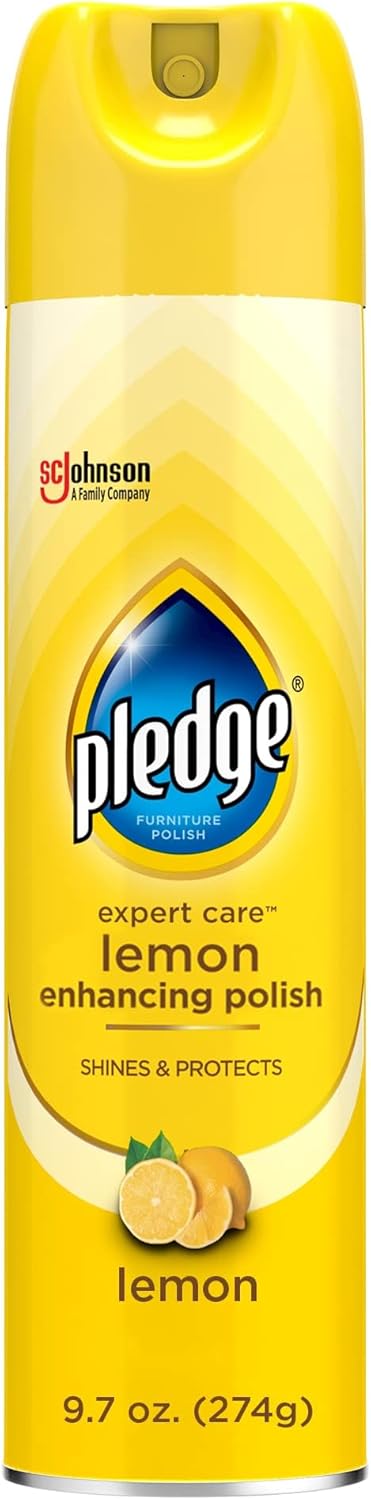 Pledge Expert Care Wood Polish Spray, Shines and Protects, Removes Fingerprints, Lemon, 9.7 oz (Pack of 1)