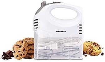 OVENTE Portable 5 Speed Mixing Electric Hand Mixer with Stainless Steel Whisk Beater Attachments & Snap Storage Case, Compact Lightweight 150 Watt Powerful Blender for Baking & Cooking, Black HM151B