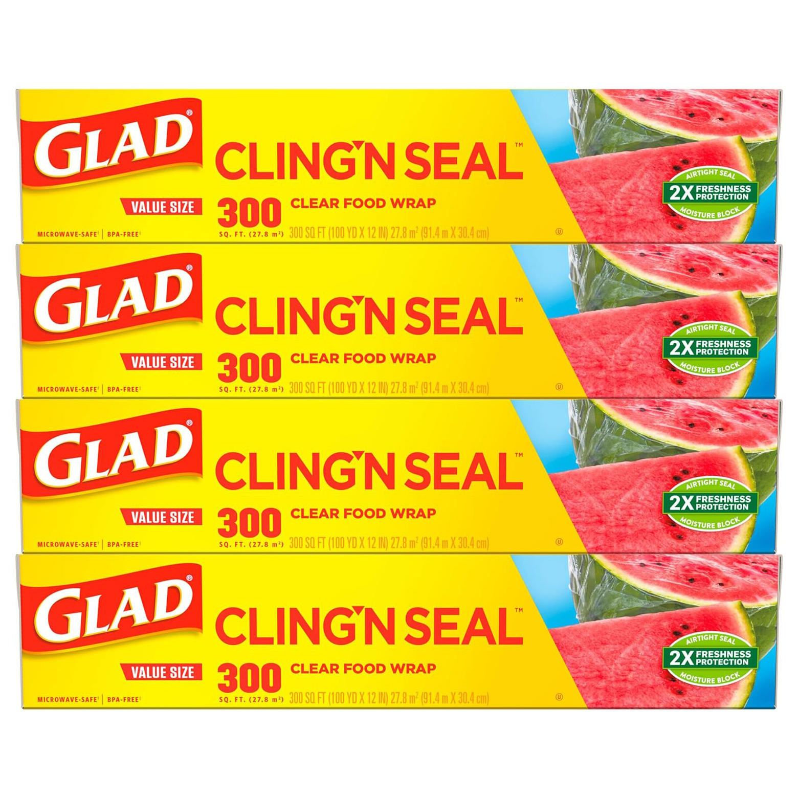Glad® Press'n Seal® Plastic Food Wrap - 100 Square Foot Roll - 3 Pack (Package May Vary)