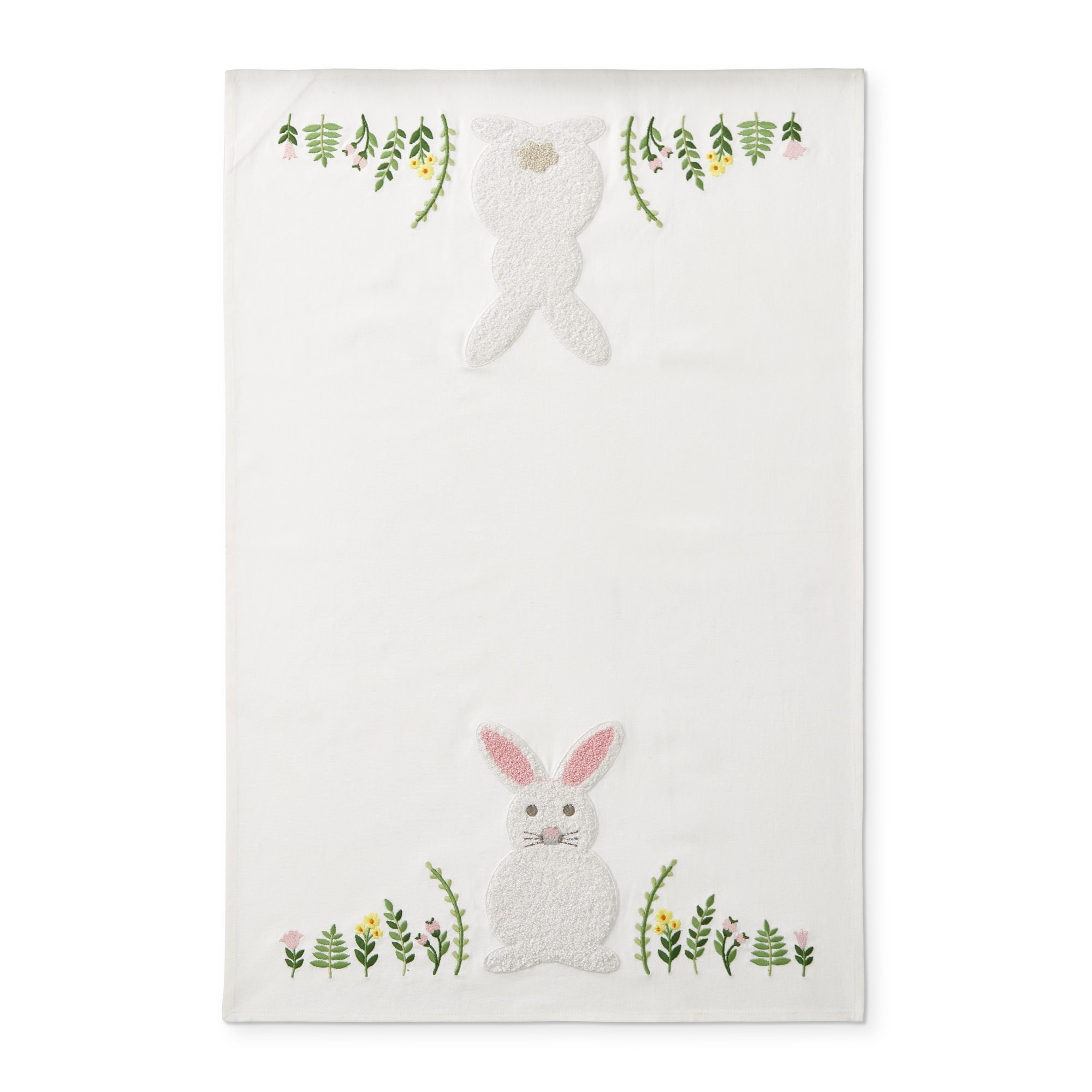 Embroidered Bunny Towels, Set of 2
