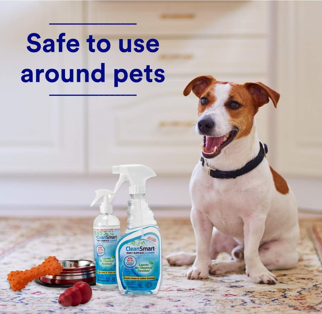 CleanSmart Daily Surface Cleaner and Pet-safe Disinfectant, Kills 99.9% of Viruses & Bacteria, 23 ounce Spray (pack of 2)
