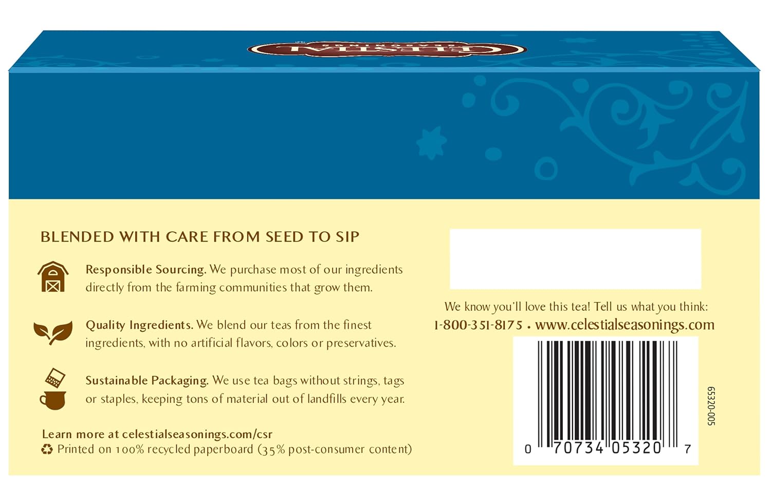 Celestial Seasonings Bengal Spice Herbal Tea, Caffeine Free, 20 Tea Bags Box, (Pack of 6)