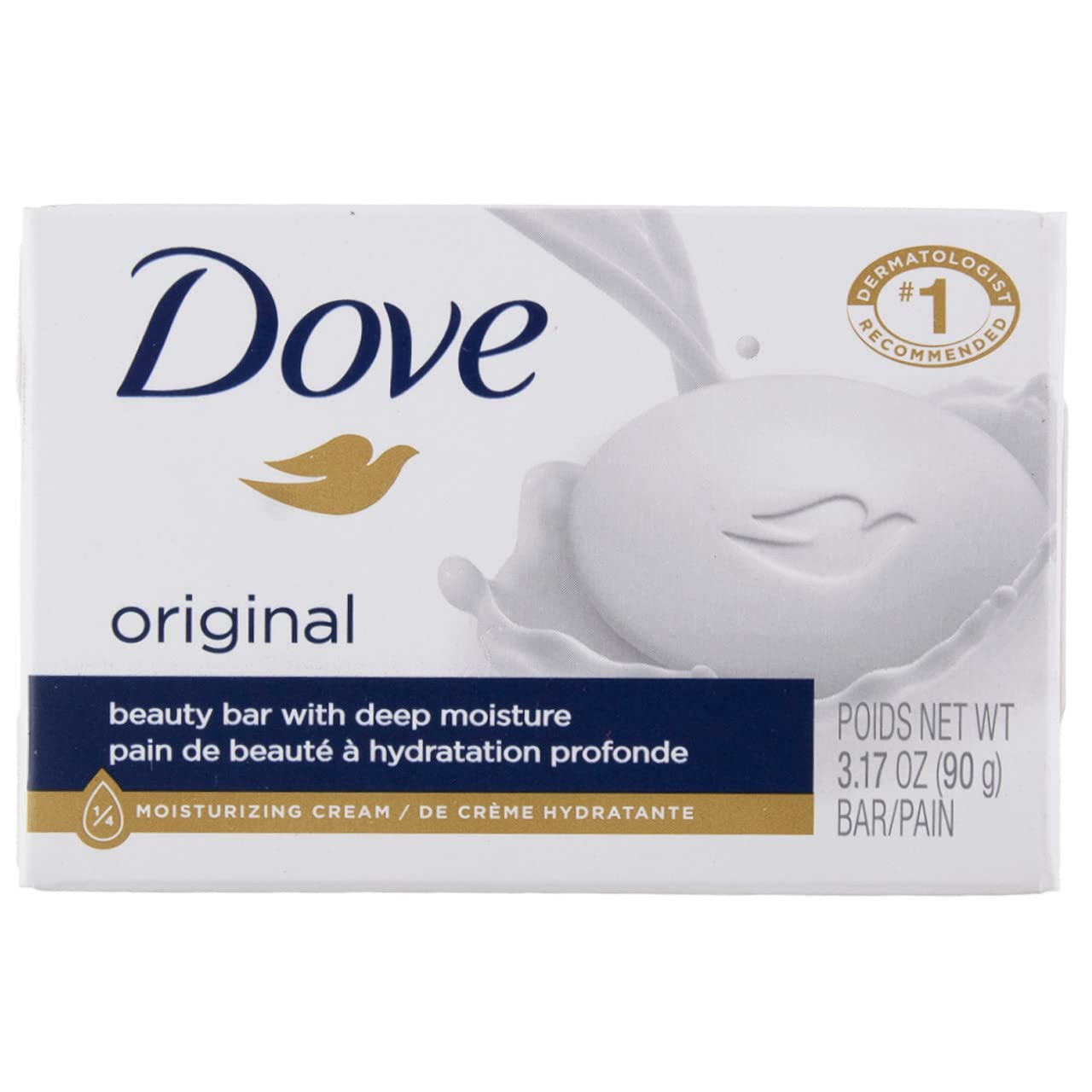 Dove Beauty Bar Gentle Skin Cleanser Moisturizing for Gentle Soft Skin Care Original Made With 1/4 Moisturizing Cream 3.75 oz, 14 Bars