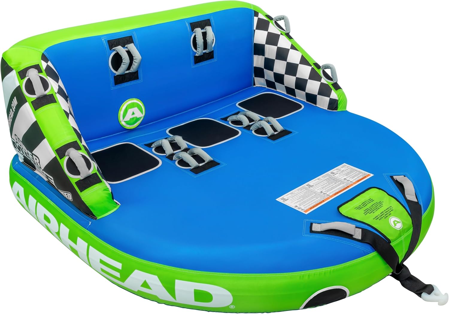 Airhead Mable Inflatable Towable Tube, 1-4 Rider Models, Dual Tow Points, Full Nylon Cover, EVA Foam Pads, Patented Speed Valve, Boat Tubes and Towables