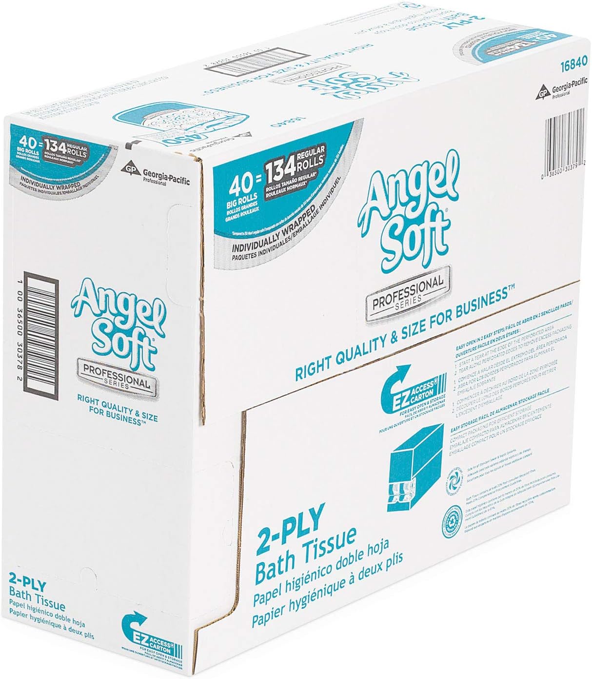 Georgia-Pacific Angel Soft Toilet Paper, 16880, Bulk Case of 80 Rolls, 450 Sheets Per Roll, Individually Wrapped, 2-Ply Soft and Strong Toilet Tissue