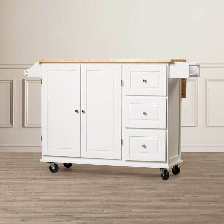 Wayfair® Hardy Solid Wood Kitchen Cart