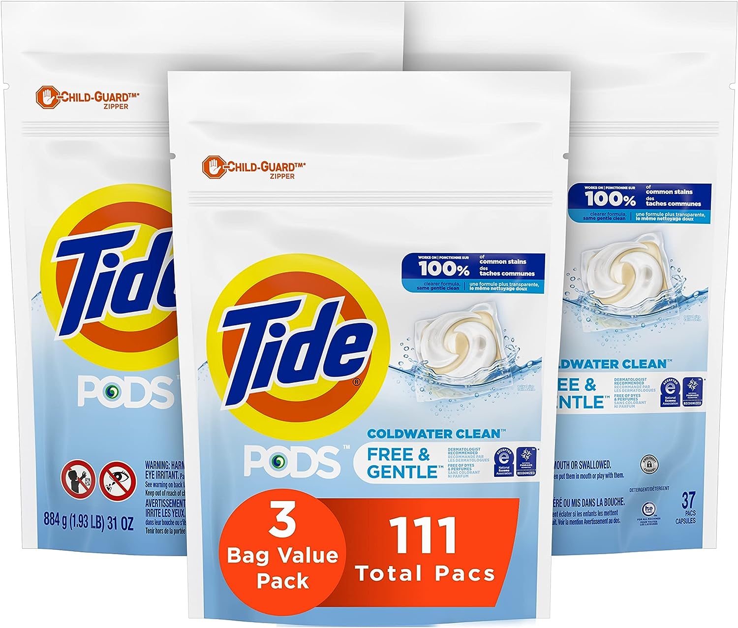 Tide PODS Free & Gentle Laundry Detergent Soap Pods, 81 count