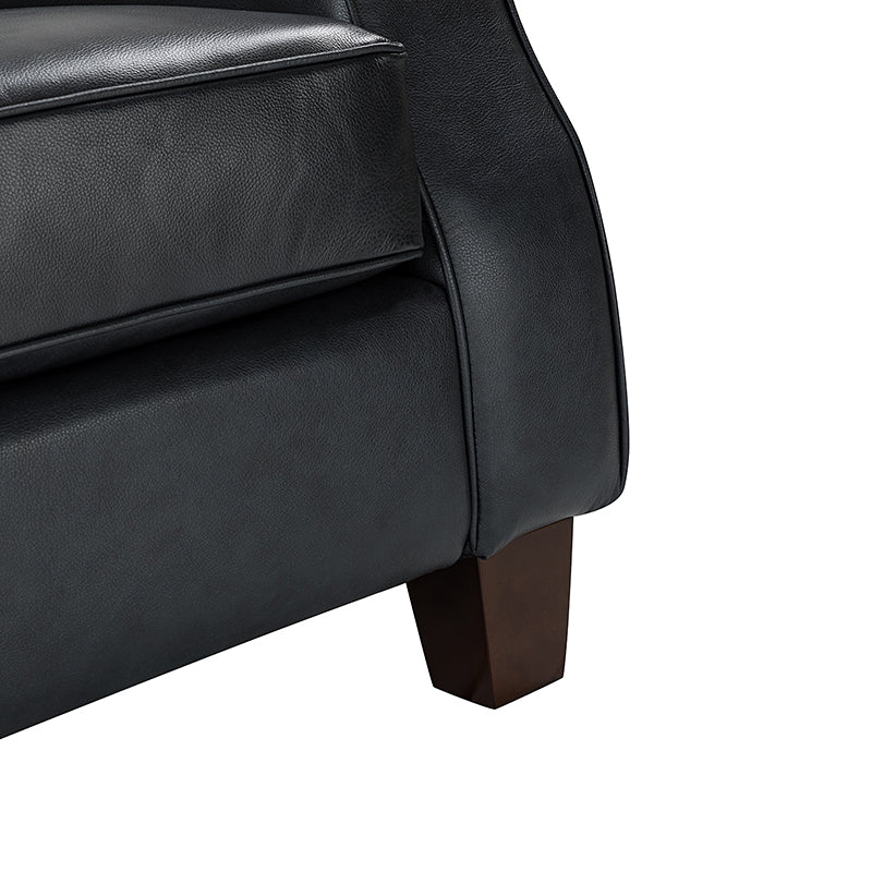 Hugo Traditional Style Curved Genuine Leather Elegant Sofa