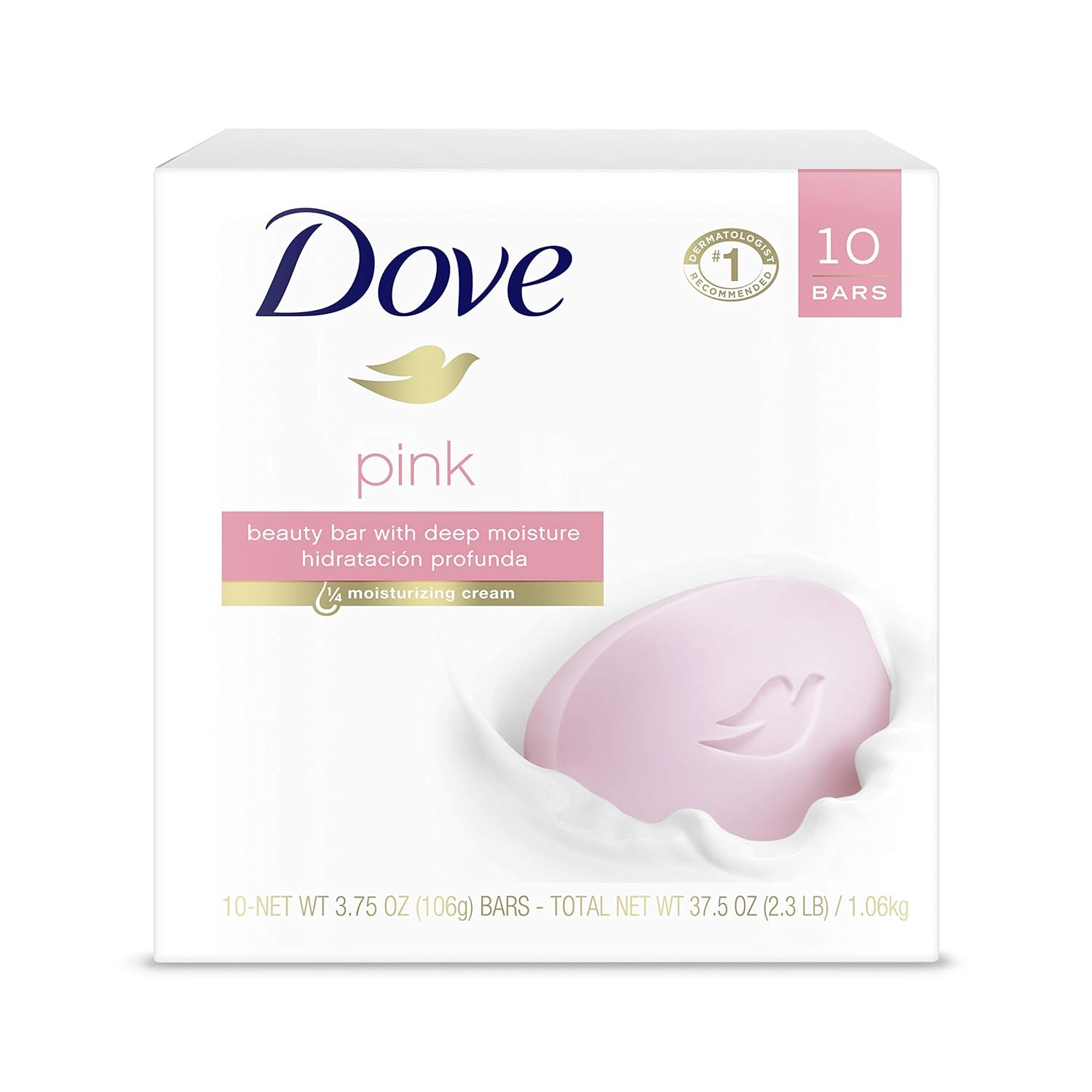 Dove Beauty Bar Gentle Skin Cleanser Pink 6 Bars Moisturizing for Gentle Soft Skin Care More Moisturizing Than Bar Soap 3.75 oz