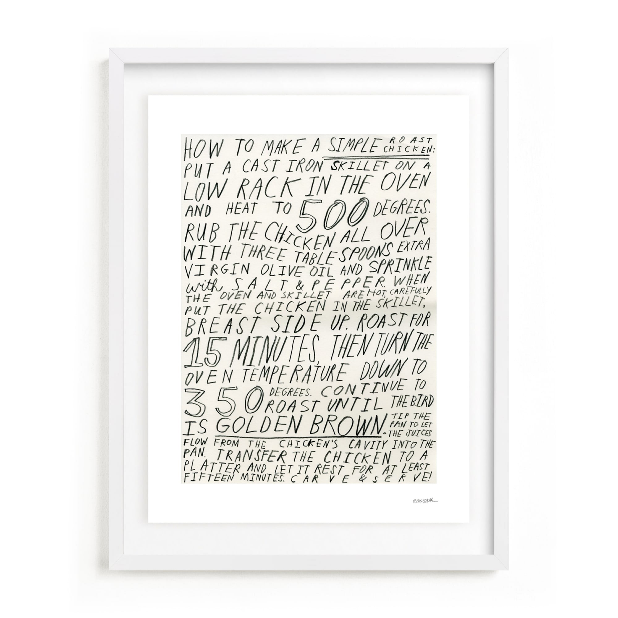 Roast Chicken Limited Edition Kitchen Art by Minted