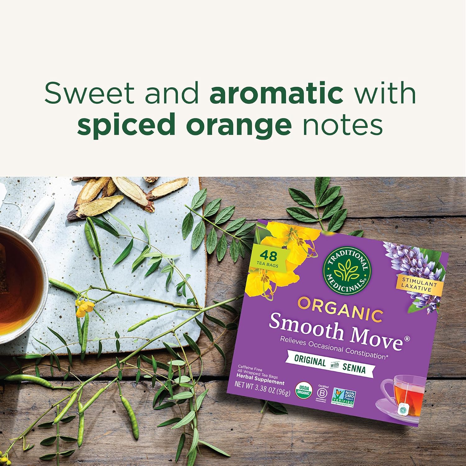 Traditional Medicinals Smooth Move, Helps Relieve Constipation Overnight, 16 Teabags