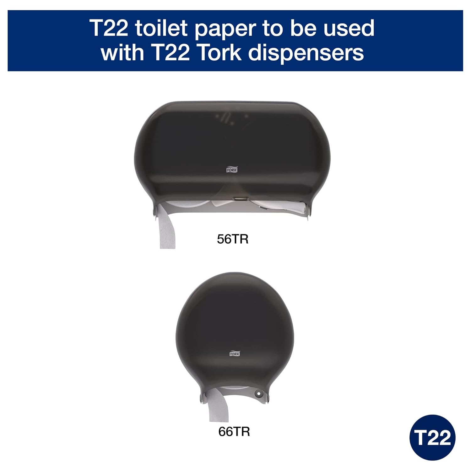 Tork Jumbo Toilet Paper Roll White T22, Universal, 2-ply, 12 x 1000', TJ0922A