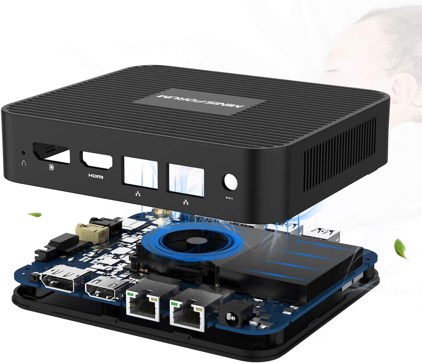 COOFUN Z83-W Mini PC, Atom x5-Z8350 Processor 2GB/32GB 1000Mbps LAN 2.4/5.8G Dual Band WiFi BT 4.0 with HDMI and VGA Ports, Windows 10,Fanless Computer