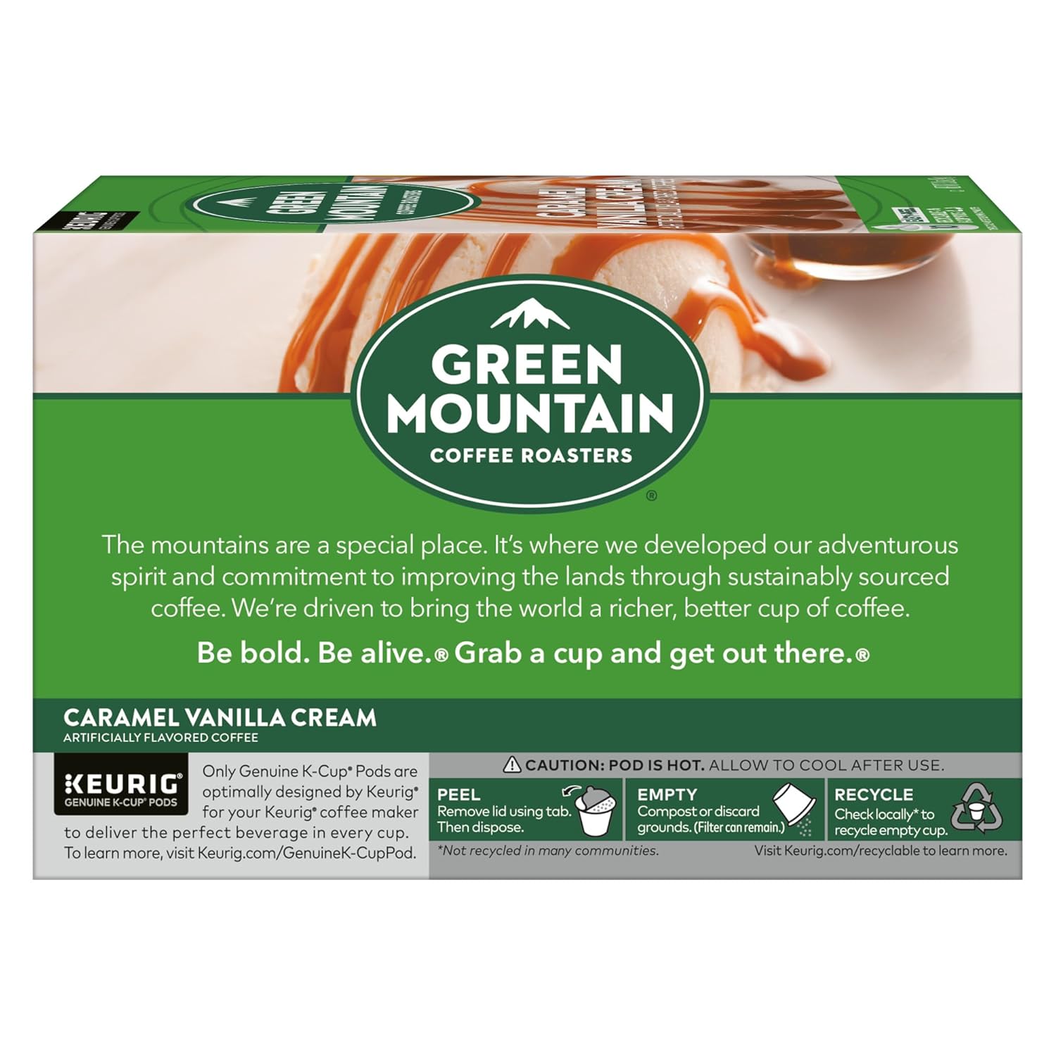Green Mountain Coffee Roasters Caramel Vanilla Cream Keurig Single-Serve K-Cup pods, Light Roast Coffee, 72 Count (6 Packs of 12)