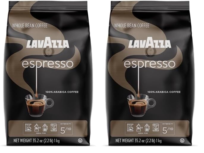 Lavazza Super Crema Whole Bean Coffee Blend, light-Medium Espresso Roast, 2.2 Pound (Pack of 1) ,Premium Quality, Aromatic, Mild and creamy