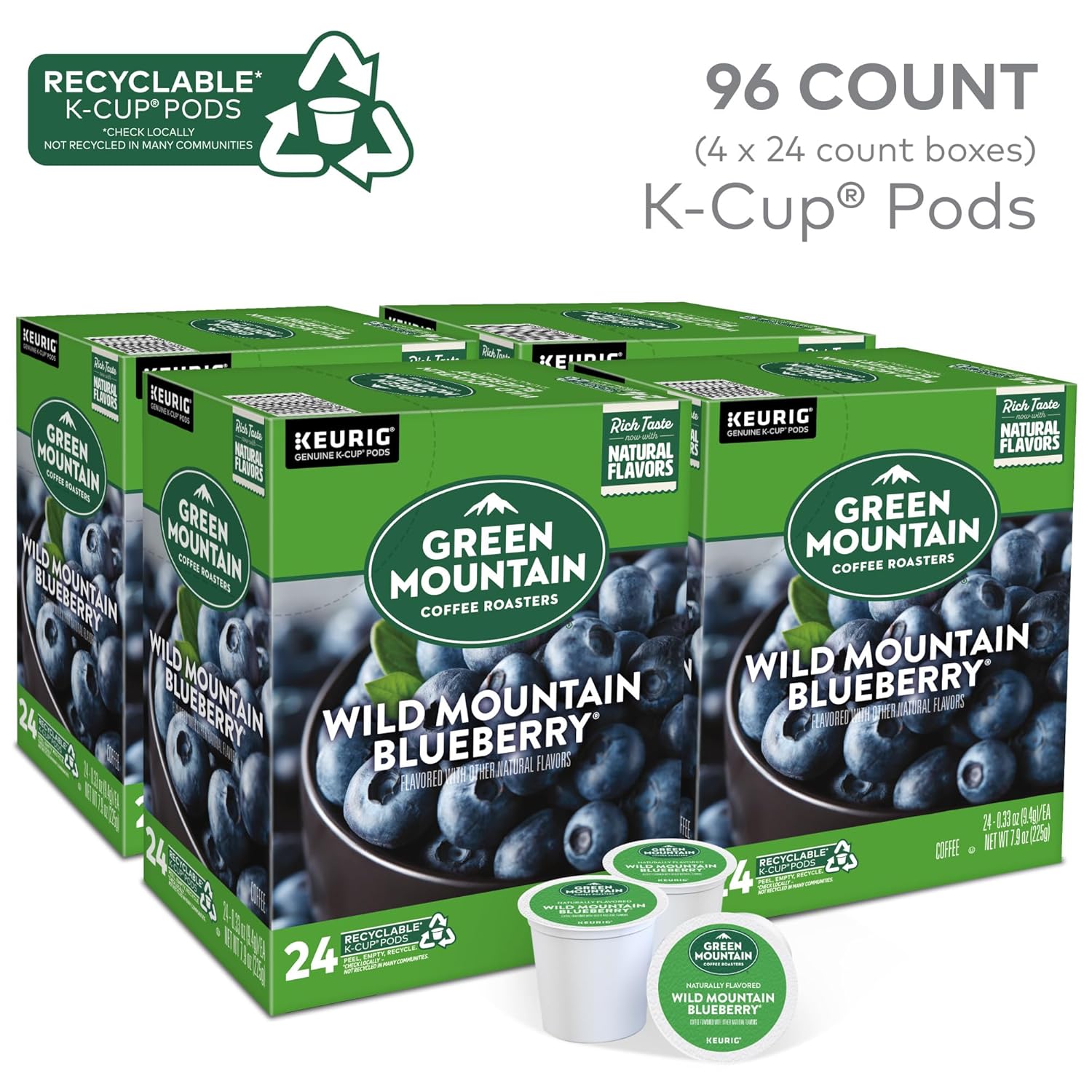 Green Mountain Coffee Roasters Caramel Vanilla Cream Keurig Single-Serve K-Cup pods, Light Roast Coffee, 72 Count (6 Packs of 12)
