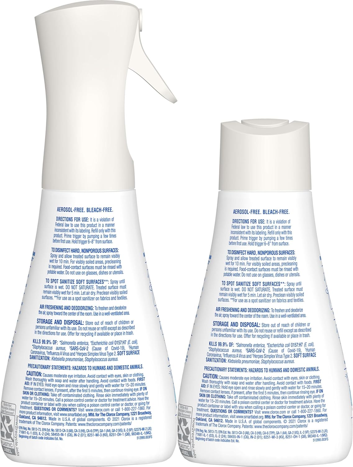 Clorox Disinfecting Mist, Lemon and Orange Blossom, Household Essentials, 1 Spray Bottle and 1 Refill, 16 Fl Oz Each