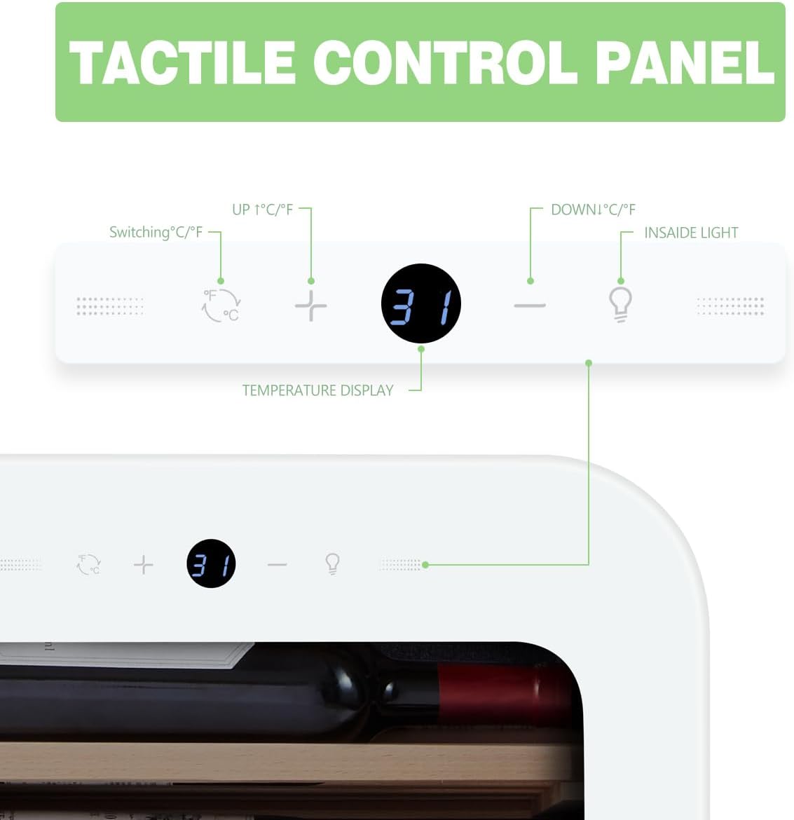 Kalamera 24 inch Wine Cooler, 46 Bottle - Dual Zone Built-in or Freestanding Fridge with Stainless Steel Reversible Glass Door, for Home, Kitchen, or Office.