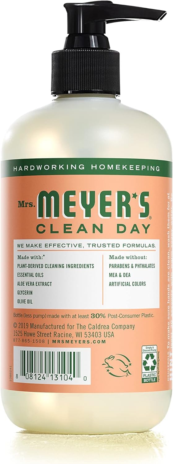 MRS. MEYER'S CLEAN DAY Hand Soap, Made with Essential Oils, Biodegradable Formula, Honeysuckle, 12.5 fl. oz - Pack of 3
