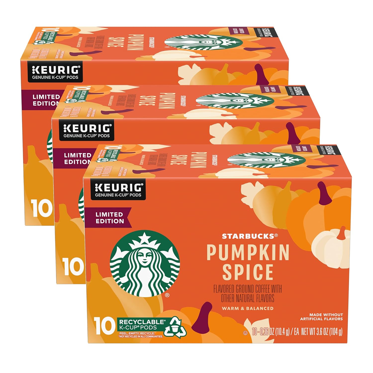 Starbucks K-Cup Coffee Pods, Starbucks Blonde Roast Coffee, Veranda Blend for Keurig Brewers, 100% Arabica, 6 boxes (60 pods total)