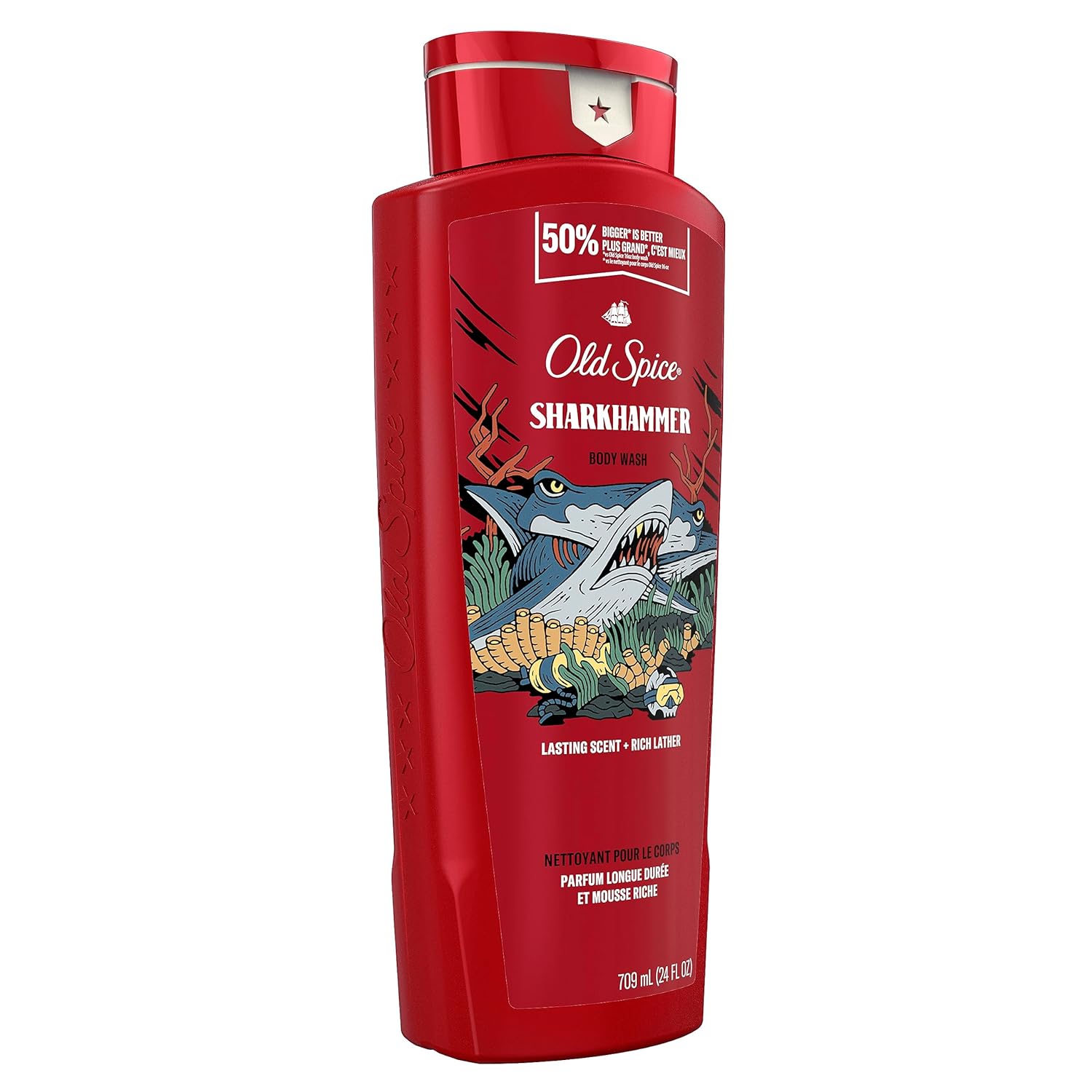 Old Spice Body Wash for Men, 24/7 Shower Fresh with Lasting Scent, Red Collection, Swagger with Cedarwood Scent, 24 fl oz (Pack of 2)