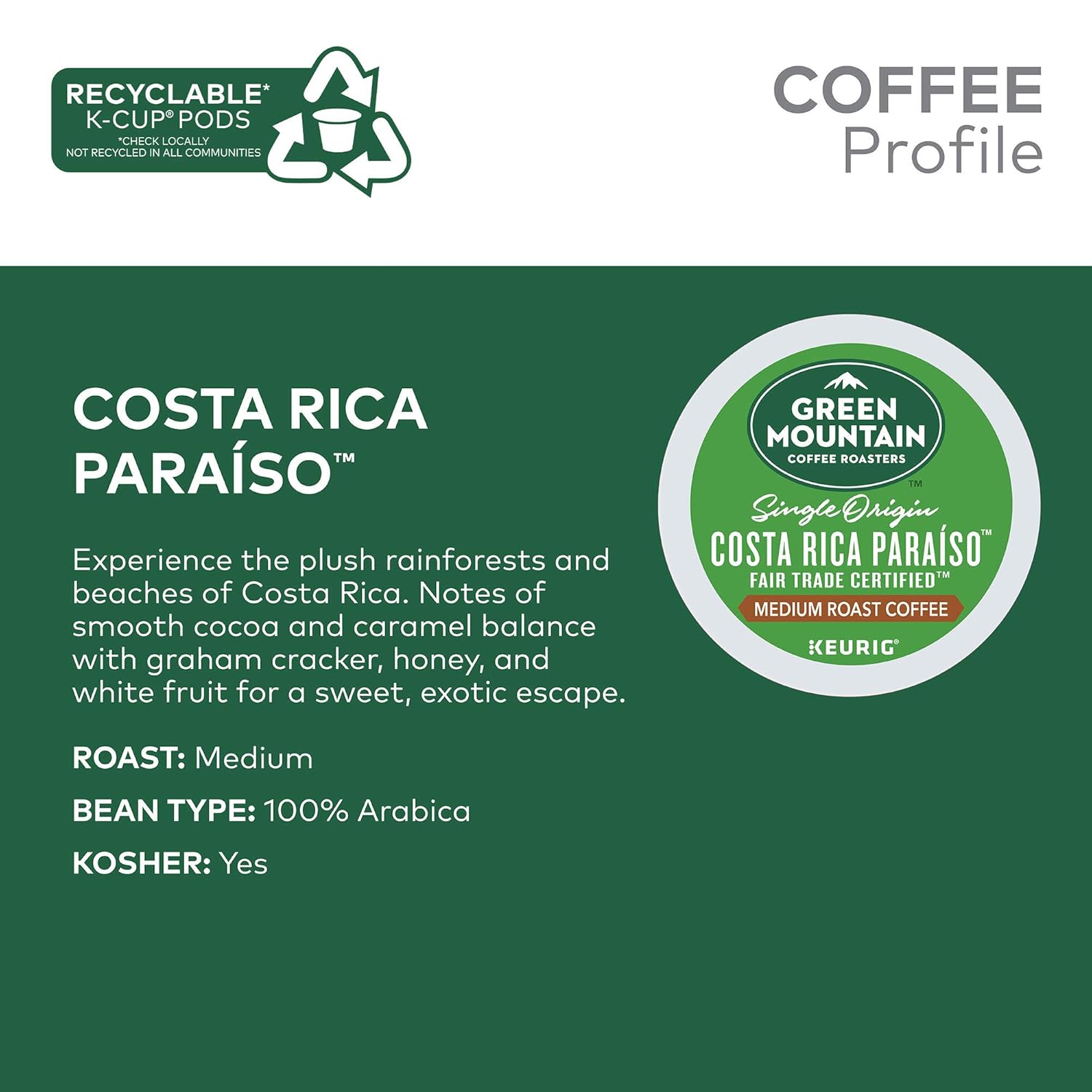 Green Mountain Coffee Roasters Half Caff Keurig Single-Serve K-Cup pods, Medium Roast Coffee, 72 Count (6 Packs of 12)