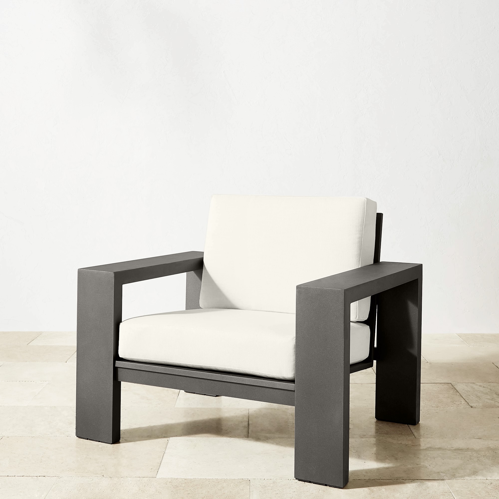 Larnaca Outdoor Slate Grey Metal Club Chair