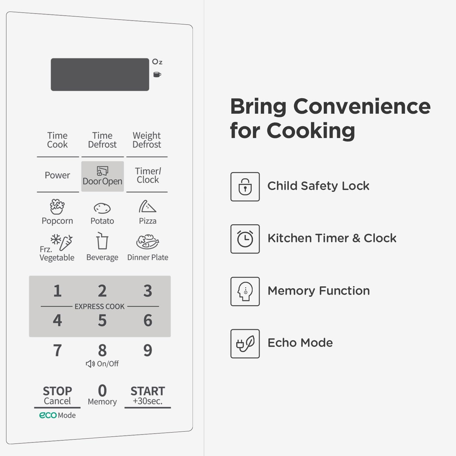 Comfee EM720CPL-PMB Countertop Microwave Oven with Sound On/Off, ECO Mode and Easy One-Touch Buttons, 0.7 Cu Ft, Black